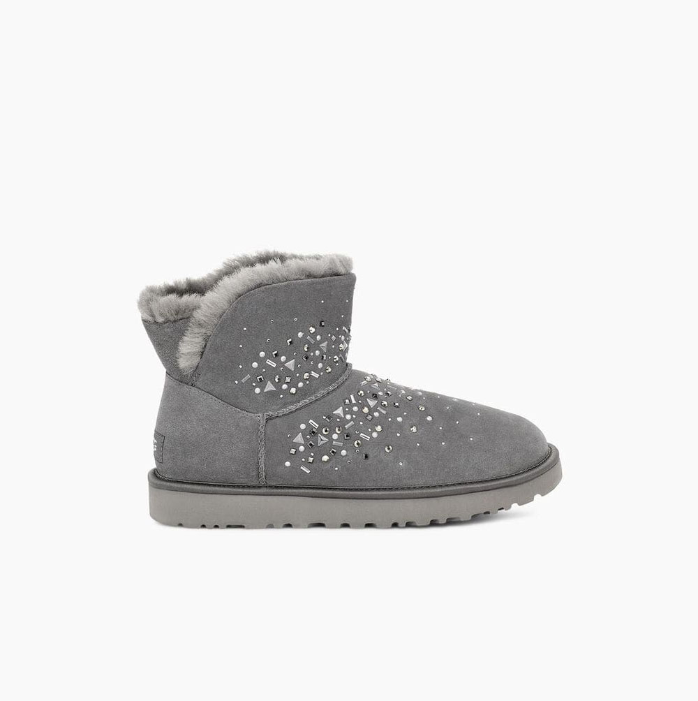 UGG Classic Galaxy Bling Mini - Boots Dame - Dyp Grå (NO-E802)